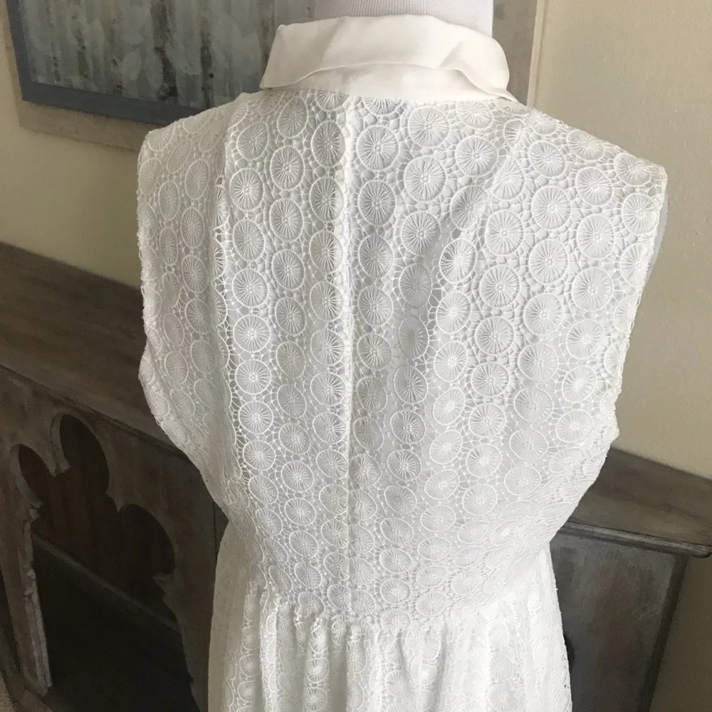 Diane Von Furstenberg Nieves Lace Shirt Dress White Designer Wedding Women’s 10 - Picture 7 of 8